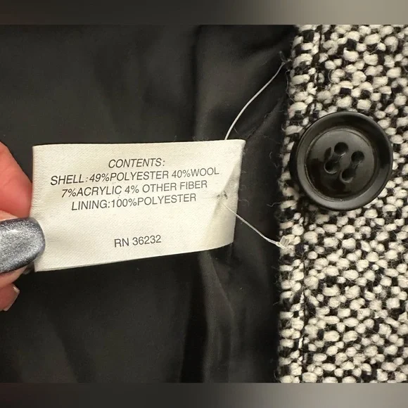 Gallery New York Belted Tweed Coat with Hood - Size L - Picture 9 of 10